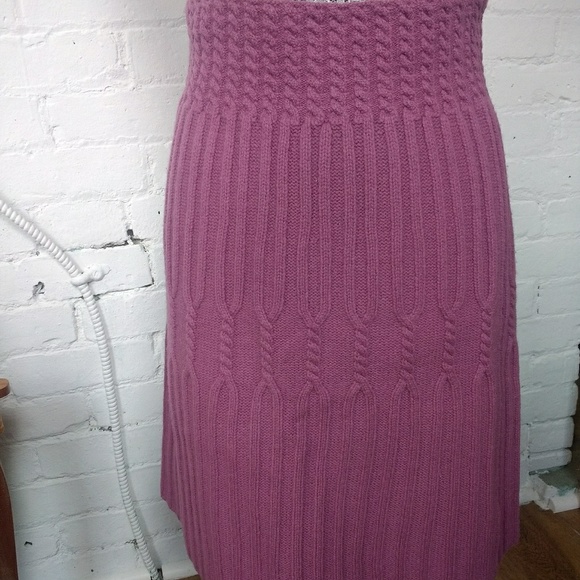 Wool Cable Knit Sweater Skirt - Picture 2 of 7